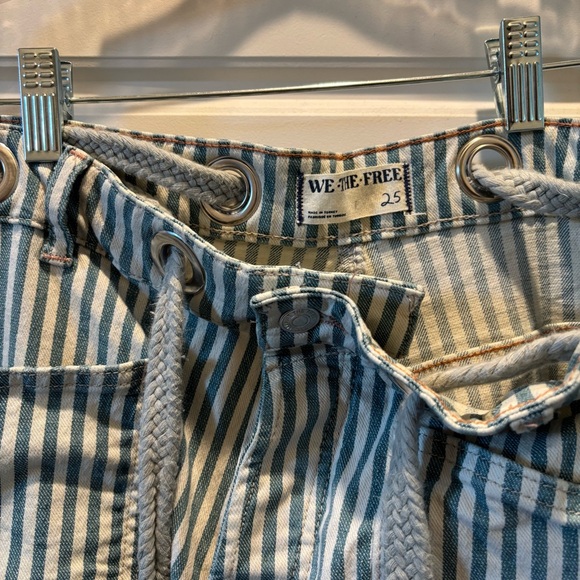 We the Free Moxie Railroad Low-Slung Jeans in Minty Stripe Size 25 (28in) - Picture 6 of 6